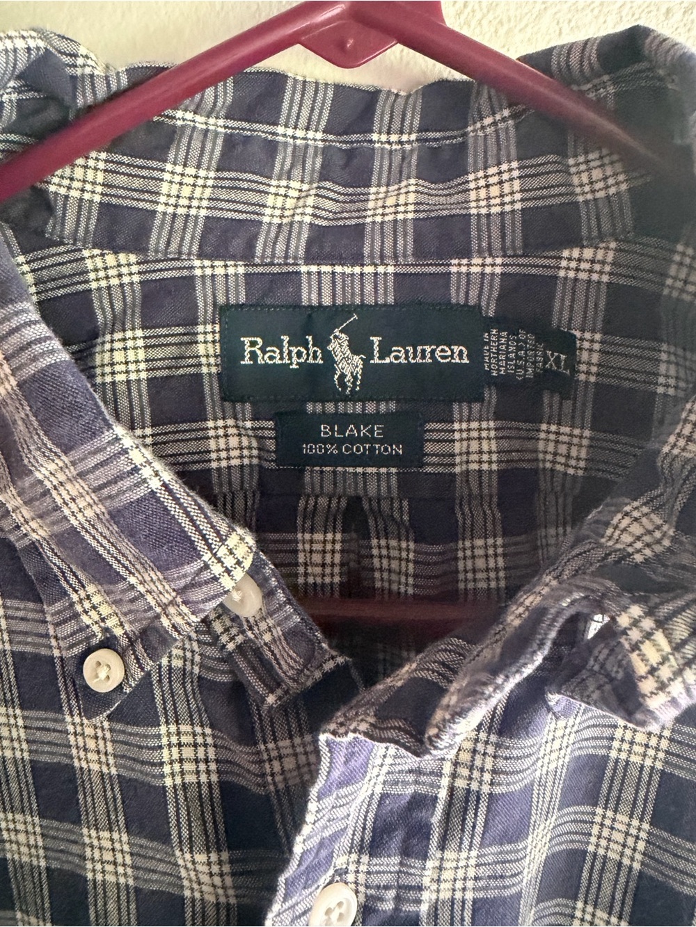 Polo Ralph Lauren Button Down Shirt Men XL Blue Green Plaid “BLAKE”. - Picture 2 of 3